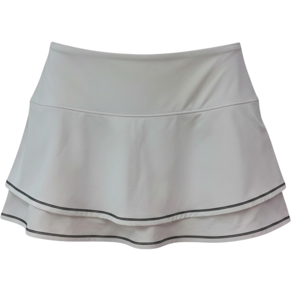 Lucky In Love Skort‎ Womens Large (12) White Blue Layered Golf/Tennis/Pickleball